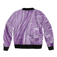 Pasifika Women's Day - Samoa Siapo Malu Tattoo Inspired Bomber Jacket Lavender