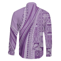 Pasifika Women's Day - Samoa Siapo Malu Tattoo Inspired Family Matching Mermaid Dress and Hawaiian Shirt Lavender LT7 - Polynesian Pride