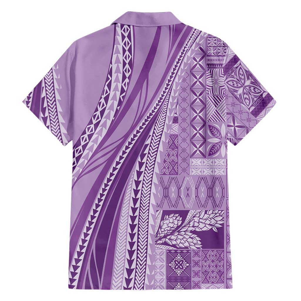 Pasifika Women's Day - Samoa Siapo Malu Tattoo Inspired Family Matching Puletasi and Hawaiian Shirt Lavender
