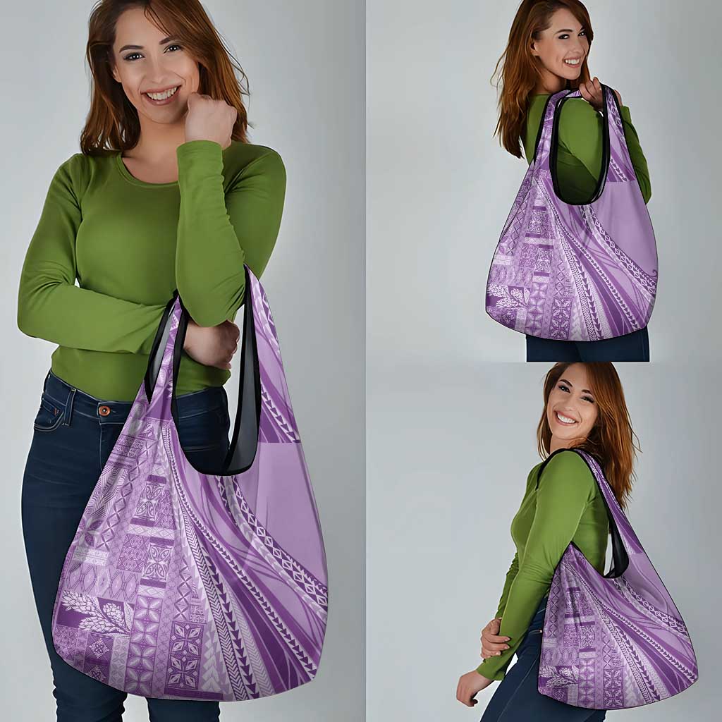 Pasifika Women's Day - Samoa Siapo Malu Tattoo Inspired Grocery Bag Lavender