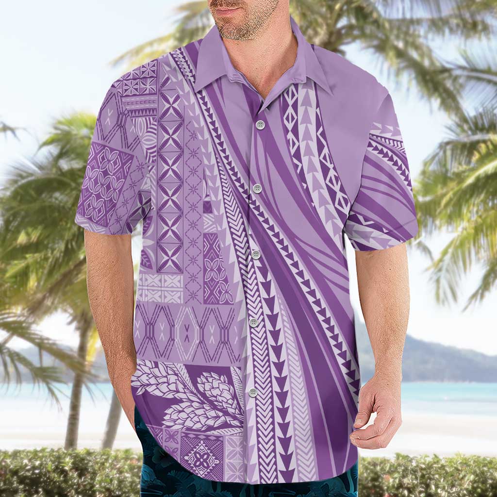 Pasifika Women's Day - Samoa Siapo Malu Tattoo Inspired Hawaiian Shirt Lavender
