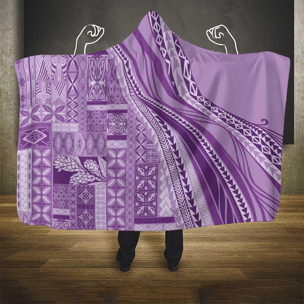 Pasifika Women's Day - Samoa Siapo Malu Tattoo Inspired Hooded Blanket Lavender