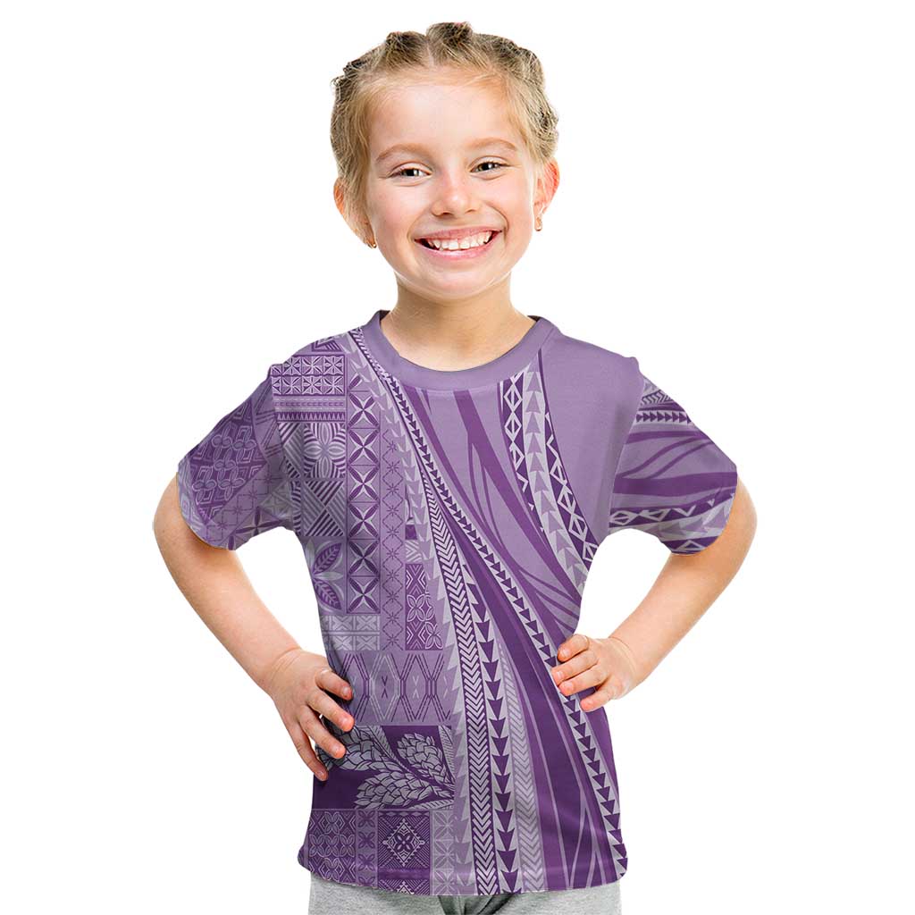 Pasifika Women's Day - Samoa Siapo Malu Tattoo Inspired Kid T Shirt Lavender