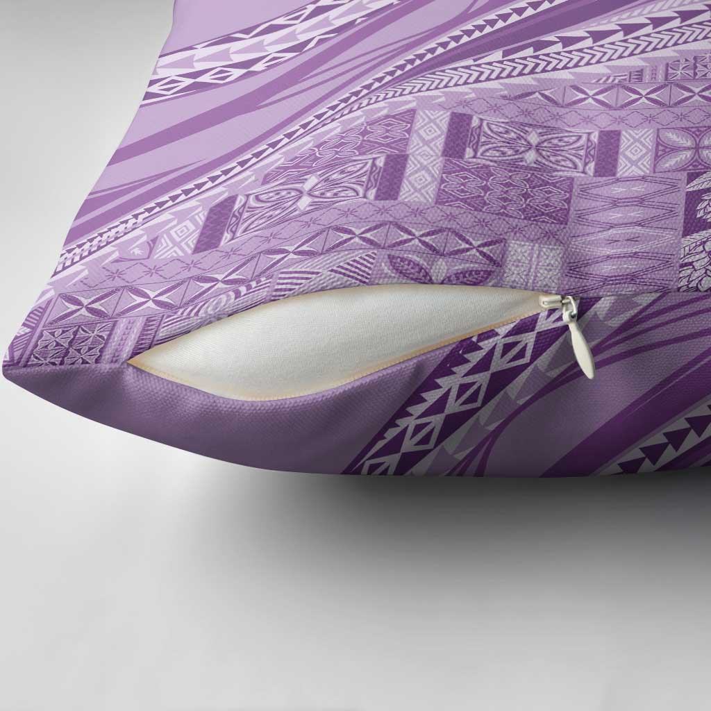 Pasifika Women's Day - Samoa Siapo Malu Tattoo Inspired Pillow Cover Lavender