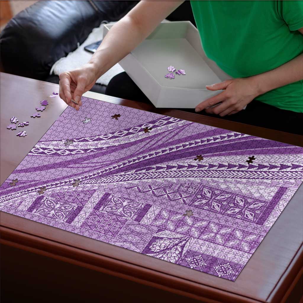 Pasifika Women's Day - Samoa Siapo Malu Tattoo Inspired Puzzle Lavender
