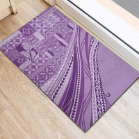 Pasifika Women's Day - Samoa Siapo Malu Tattoo Inspired Rubber Doormat Lavender
