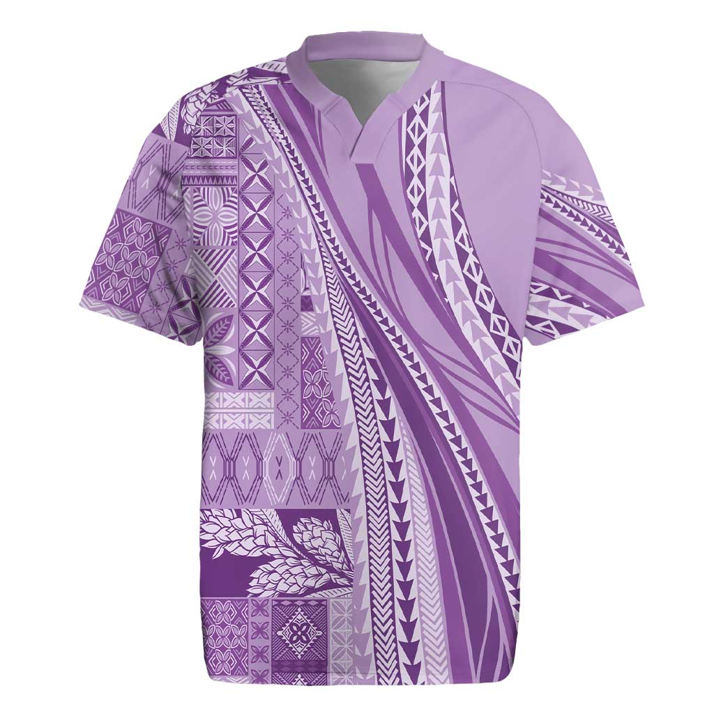 Pasifika Women's Day - Samoa Siapo Malu Tattoo Inspired Rugby Jersey Lavender