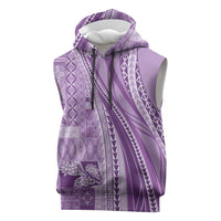 Pasifika Women's Day - Samoa Siapo Malu Tattoo Inspired Sleeveless Hoodie Lavender
