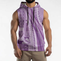 Pasifika Women's Day - Samoa Siapo Malu Tattoo Inspired Sleeveless Hoodie Lavender