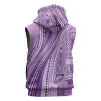 Pasifika Women's Day - Samoa Siapo Malu Tattoo Inspired Sleeveless Zip Hoodie Lavender