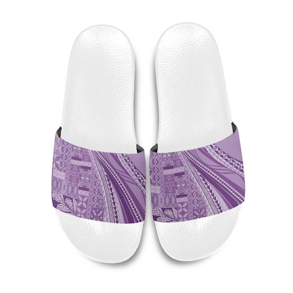 Pasifika Women's Day - Samoa Siapo Malu Tattoo Inspired Slide Sandals Lavender