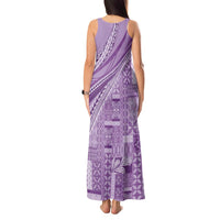 Pasifika Women's Day - Samoa Siapo Malu Tattoo Inspired Tank Maxi Dress Lavender