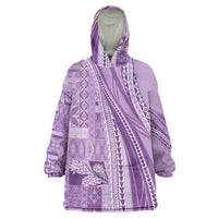Pasifika Women's Day - Samoa Siapo Malu Tattoo Inspired Wearable Blanket Hoodie Lavender