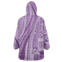 Pasifika Women's Day - Samoa Siapo Malu Tattoo Inspired Wearable Blanket Hoodie Lavender