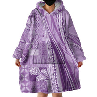 Pasifika Women's Day - Samoa Siapo Malu Tattoo Inspired Wearable Blanket Hoodie Lavender