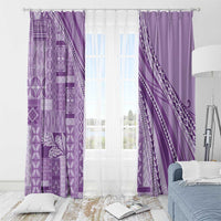 Pasifika Women's Day - Samoa Siapo Malu Tattoo Inspired Window Curtain Lavender