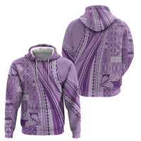 Pasifika Women's Day - Samoa Siapo Malu Tattoo Inspired Zip Hoodie Lavender