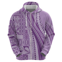 Pasifika Women's Day - Samoa Siapo Malu Tattoo Inspired Zip Hoodie Lavender