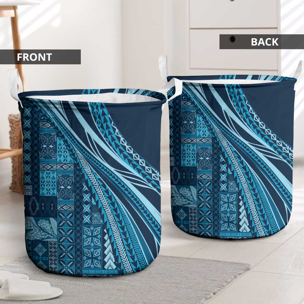 Pasifika Women's Day - Samoa Siapo Malu Tattoo Inspired Laundry Basket Navy Blue