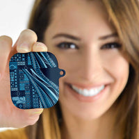 Pasifika Women's Day - Samoa Siapo Malu Tattoo Inspired AirPods Case Navy Blue
