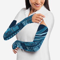 Pasifika Women's Day - Samoa Siapo Malu Tattoo Inspired Arm Sleeves Navy Blue