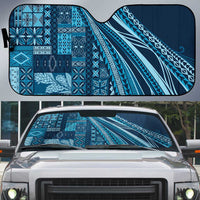 Pasifika Women's Day - Samoa Siapo Malu Tattoo Inspired Auto Sun Shade Navy Blue
