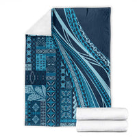 Pasifika Women's Day - Samoa Siapo Malu Tattoo Inspired Blanket Navy Blue