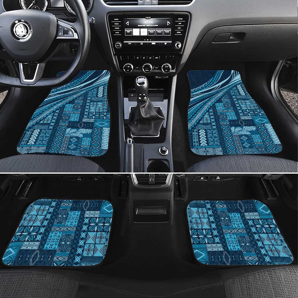 Pasifika Women's Day - Samoa Siapo Malu Tattoo Inspired Car Mats Navy Blue