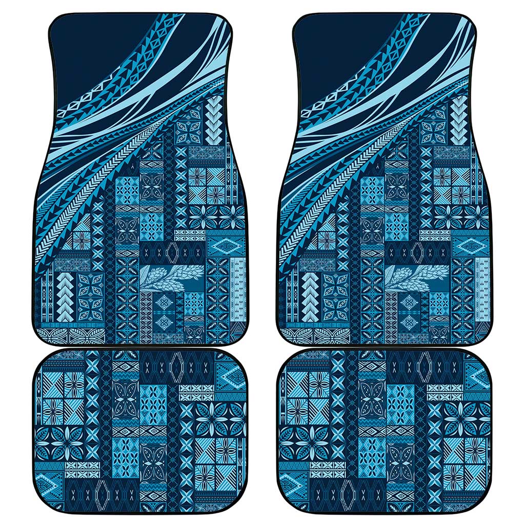Pasifika Women's Day - Samoa Siapo Malu Tattoo Inspired Car Mats Navy Blue