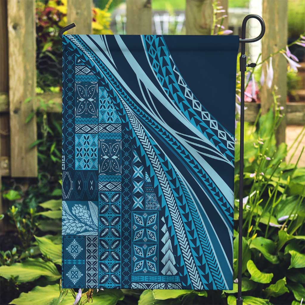 Pasifika Women's Day - Samoa Siapo Malu Tattoo Inspired Garden Flag Navy Blue