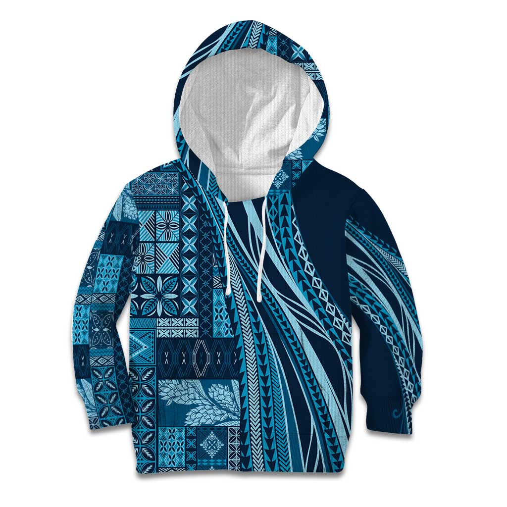 Pasifika Women's Day - Samoa Siapo Malu Tattoo Inspired Kid Hoodie Navy Blue