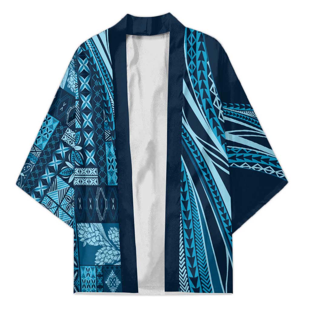 Pasifika Women's Day - Samoa Siapo Malu Tattoo Inspired Kimono Navy Blue