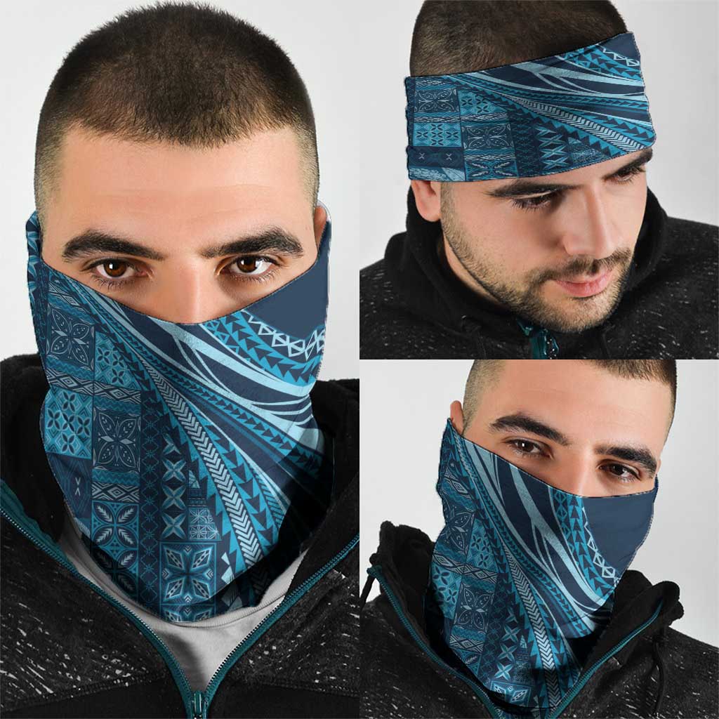 Pasifika Women's Day - Samoa Siapo Malu Tattoo Inspired Neck Gaiter Navy Blue