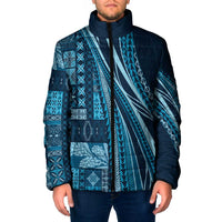 Pasifika Women's Day - Samoa Siapo Malu Tattoo Inspired Padded Jacket Navy Blue