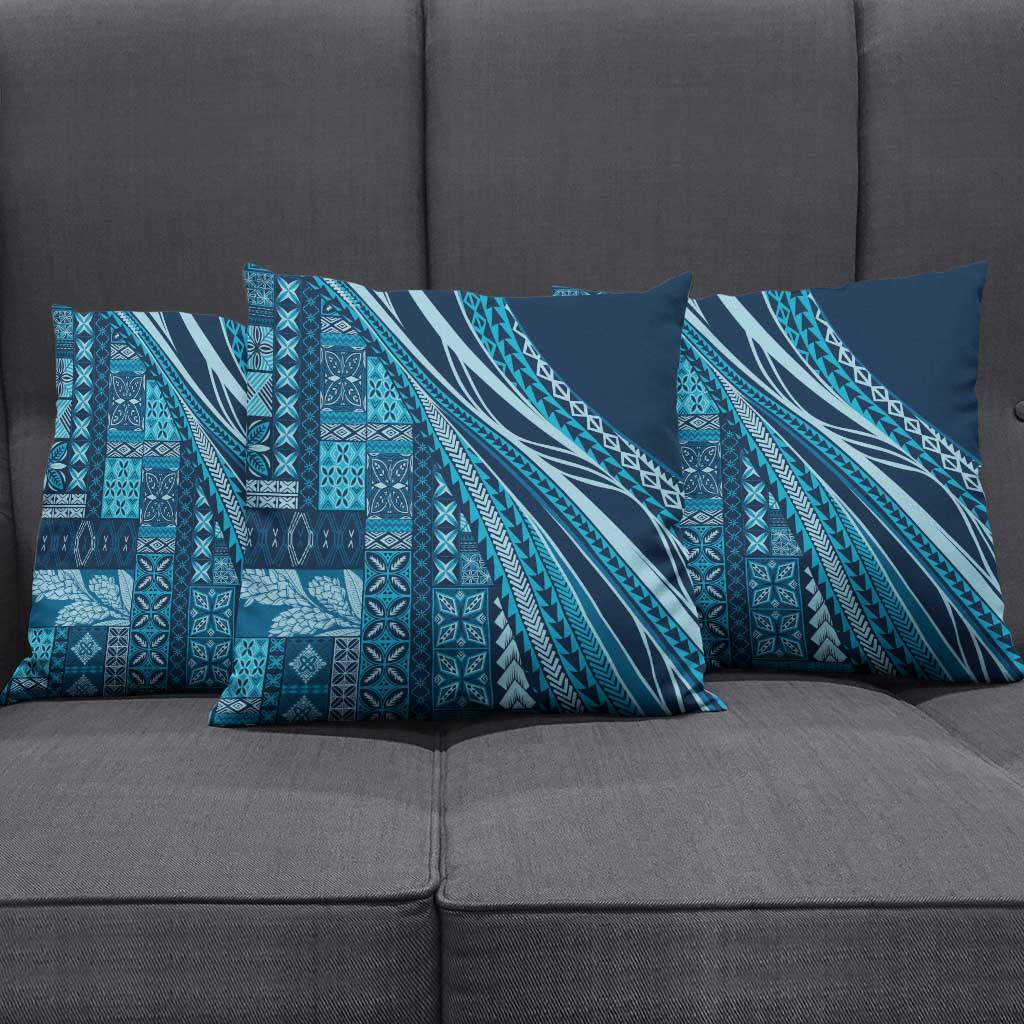 Pasifika Women's Day - Samoa Siapo Malu Tattoo Inspired Pillow Cover Navy Blue