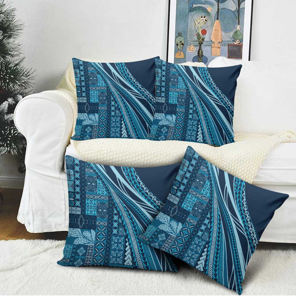Pasifika Women's Day - Samoa Siapo Malu Tattoo Inspired Pillow Cover Navy Blue