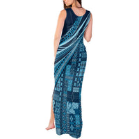 Pasifika Women's Day - Samoa Siapo Malu Tattoo Inspired Tank Maxi Dress Navy Blue