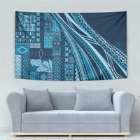 Pasifika Women's Day - Samoa Siapo Malu Tattoo Inspired Tapestry Navy Blue