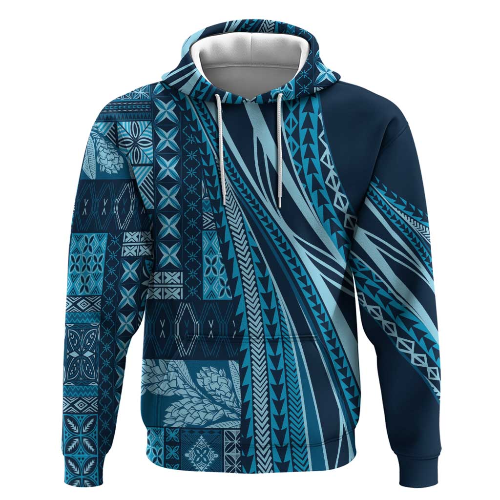 Pasifika Women's Day - Samoa Siapo Malu Tattoo Inspired Zip Hoodie Navy Blue
