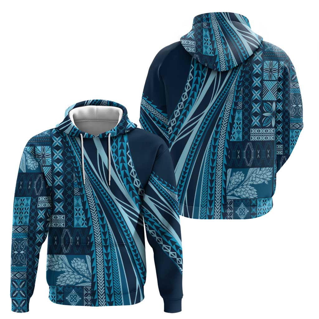Pasifika Women's Day - Samoa Siapo Malu Tattoo Inspired Zip Hoodie Navy Blue