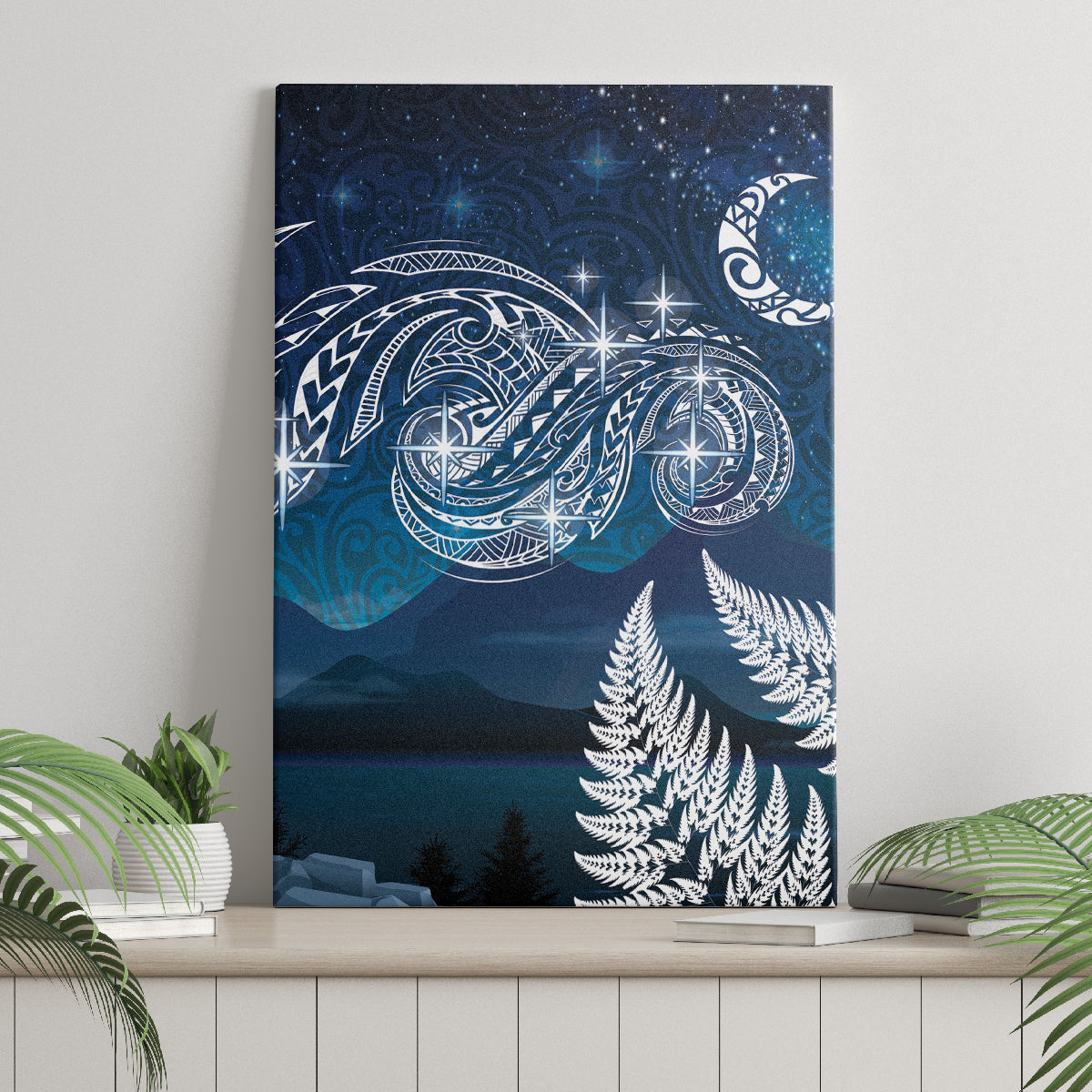 New Zealand Matariki Canvas Wall Art Starry Night Style