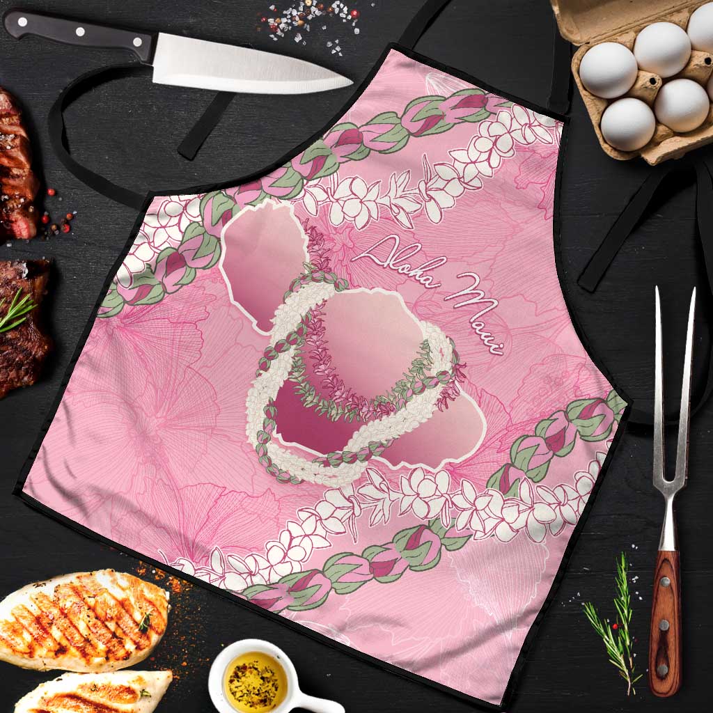 Hawaii Maui Island Flowers Lei Apron Lokelani Rose Pink