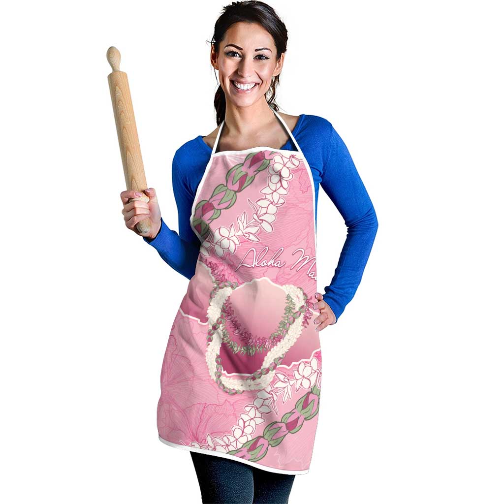 Hawaii Maui Island Flowers Lei Apron Lokelani Rose Pink