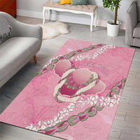 Hawaii Maui Island Flowers Lei Area Rug Lokelani Rose Pink