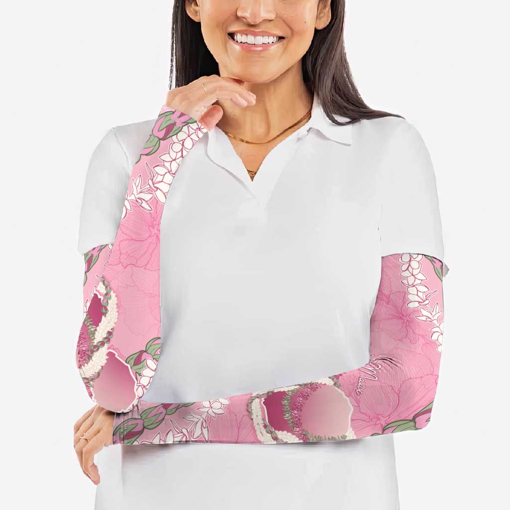 Hawaii Maui Island Flowers Lei Arm Sleeves Lokelani Rose Pink
