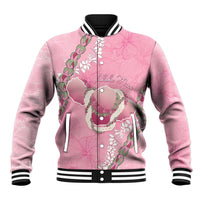Hawaii Maui Island Flowers Lei Baseball Jacket Lokelani Rose Pink