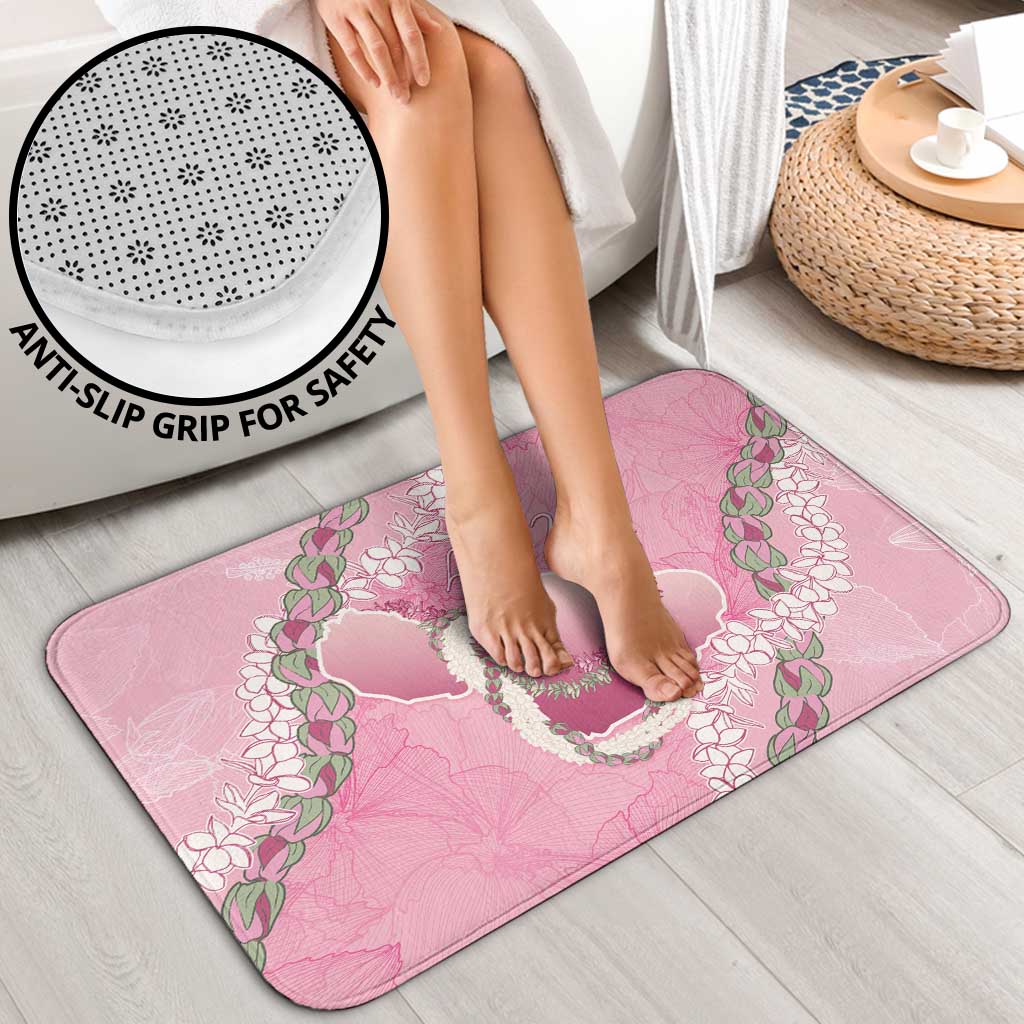 Hawaii Maui Island Flowers Lei Bathroom Set Lokelani Rose Pink