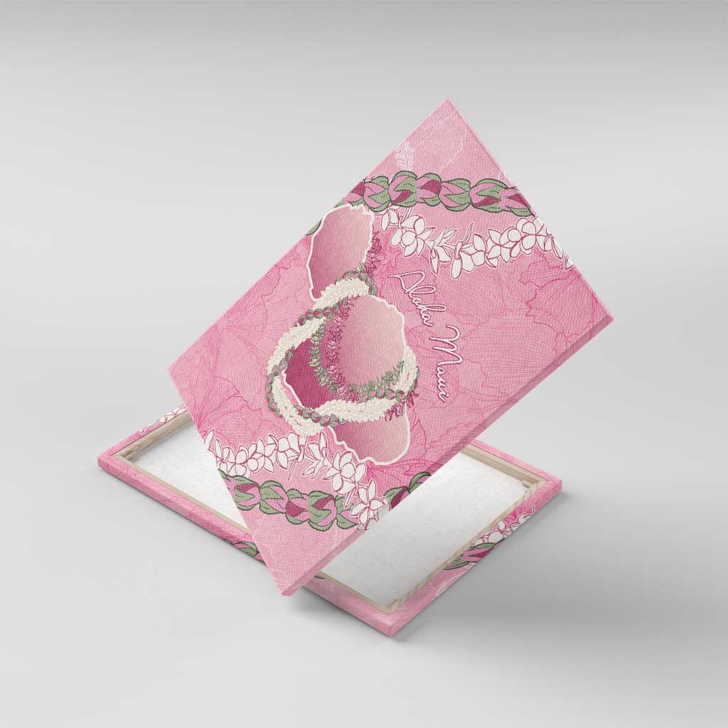 Hawaii Maui Island Flowers Lei Canvas Wall Art Lokelani Rose Pink