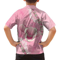 Hawaii Maui Island Flowers Lei Family Matching Long Sleeve Bodycon Dress and Hawaiian Shirt Lokelani Rose Pink LT7 - Polynesian Pride