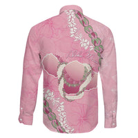 Hawaii Maui Island Flowers Lei Family Matching Long Sleeve Bodycon Dress and Hawaiian Shirt Lokelani Rose Pink LT7 - Polynesian Pride